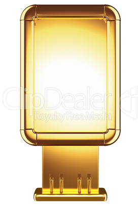 Golden Billboard or isolated on white