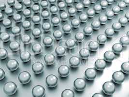 Large group of pearls in rows