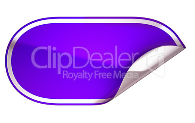 Purple rounded bent sticker or label