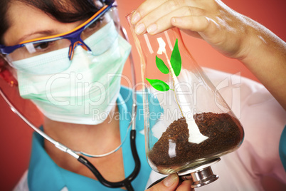 Scientist Checking Health Of A Life