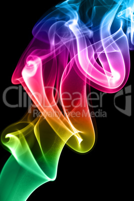 Multi-coloured smoke. Background.