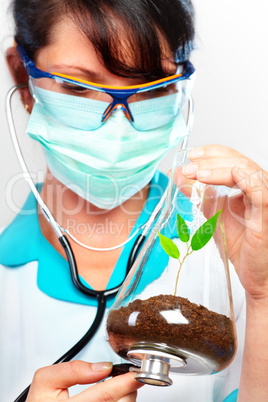 Scientist Checking Health Of A Life