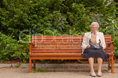 Die alte Frau im Park
