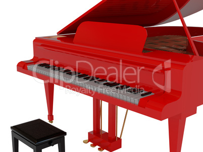 Red grand piano