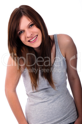 Beautiful young woman looking very happy