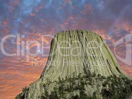 Colors of Sunset over Devils Tower, U.S.A.