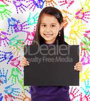 Young Cheerful Girl With A Blank Board