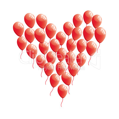 Red abstract heart balloon