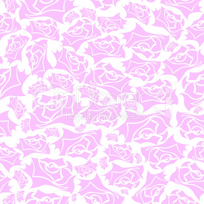 Pink vector rose seamless background