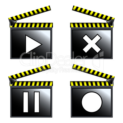 movie cinema clapboard icons