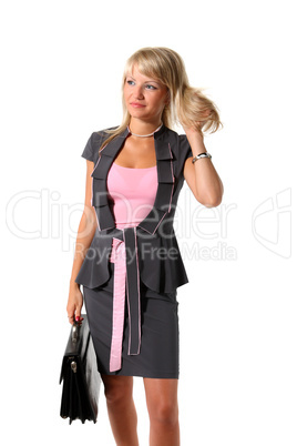 girl, a businesswoman with a briefcase