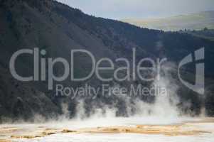 Mammoth Hot Springs, Yellowstone National Park, nature stock pho