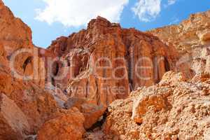 Majestic Amram pillars rocks in the desert near Eilat in Israel