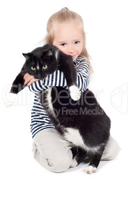 Little cute girl in studio