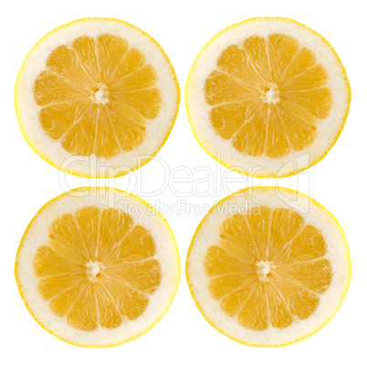 Four fresh lemon halves