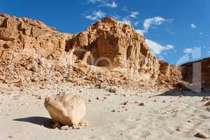 Rocky desert landscape in Timna national park in Israel