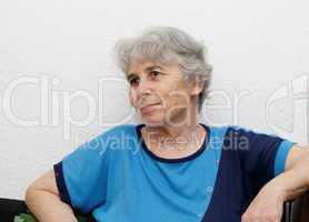 Relaxed elderly woman resting