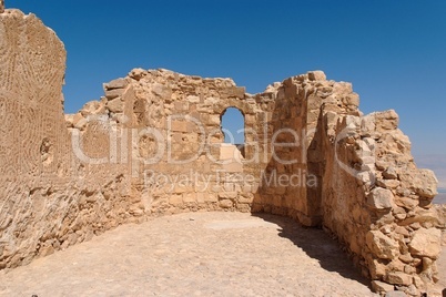 Ruins of ancient church with arched window