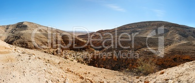 Mountainous desert landscape near the Dead Sea in Israel