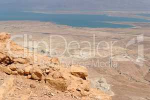 Rocky desert landscape near the Dead Sea