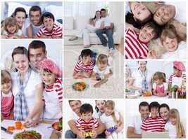 Collage of a family enjoying moments together