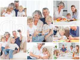 Collage of a family enjoying different moments together at home