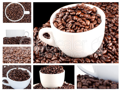 Collage of coffee and beans