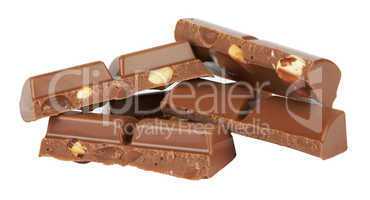Chocolate pieces with nut