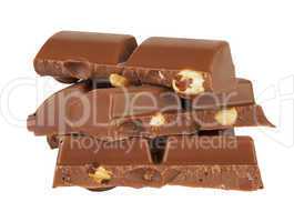 Chocolate pieces with nut