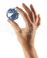 Diamond jewel in hand