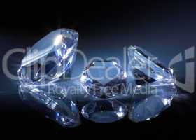 Shiny diamonds jewel on dark blue