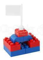 Lego building blocks with flag