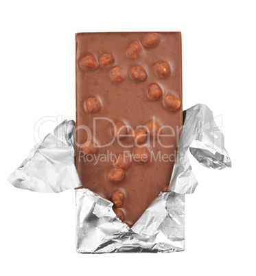 Milk Chocolate with nut in packaging