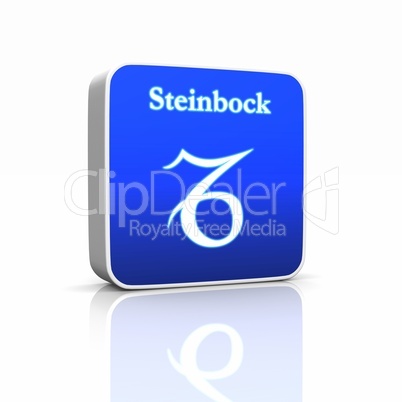 Sternzeichen Symbol - Steinbock Blau Weiß 02