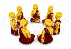 Meditation im Kreis der Sieben Buddhas