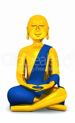 Der glückliche Buddha - Gold Blau 02