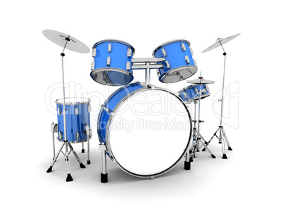 Schlagzeug Blau Silber - freigestellt 01