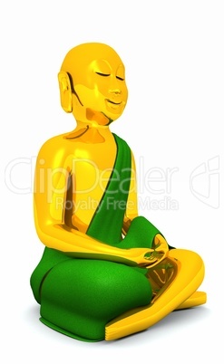 Der glückliche Buddha - Gold grün 01