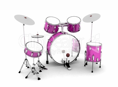 Schlagzeug Pink Silber - freigestellt 02