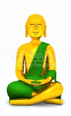Der glückliche Buddha - Gold grün 02