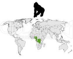 Welt Gorilla Verbreitung
