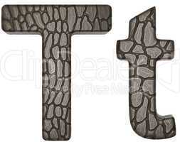 Alligator skin font T lowercase and capital letters