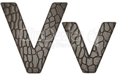 Alligator skin font V lowercase and capital letters