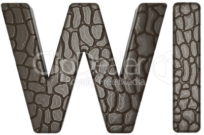 Alligator skin font w and i capital letters