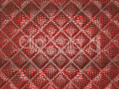 Red Alligator skin with stitched rectangles