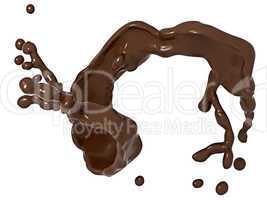 Splash Liquid chocolate with drops isolated