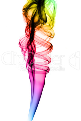 Abstract colorful fume shape on white