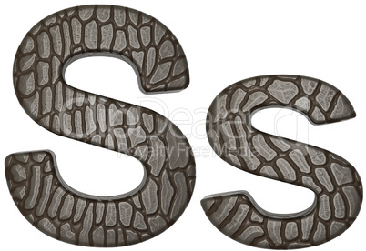 Alligator skin font S lowercase and capital letters