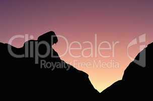 Rock silhouette, nature stock photography