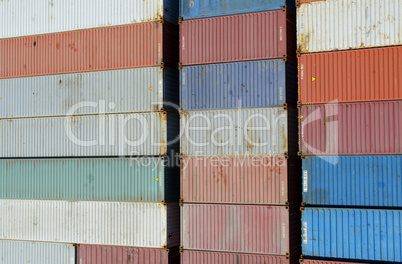 Container auf einem Containerschiff